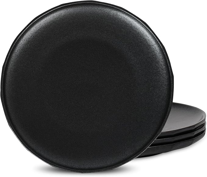 Stone Lain Rio 4-Piece Dinner Plate Set Stoneware, Black