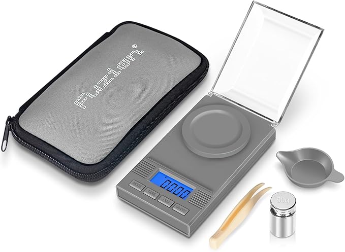 Fuzion Milligram Scale 50g/ 0.001g, mg Scale, Jewelry Scale with LCD Backlit, Tare, Digital Milligram Scale for Powder, Gem, Reloading, Micro Scale