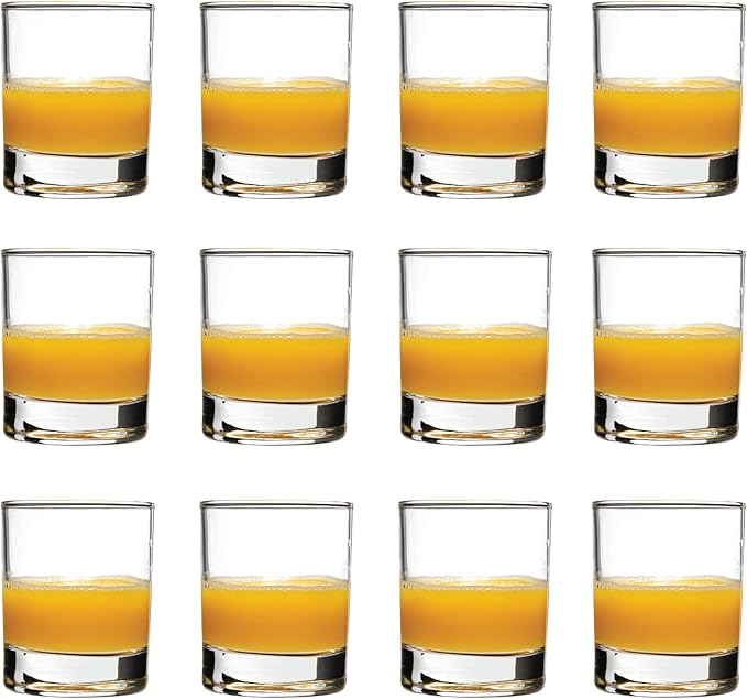 Vikko Juice Glasses 5.2 Ounce, Kids Tasting Glasses, Durable Heavy Base, Set of 12