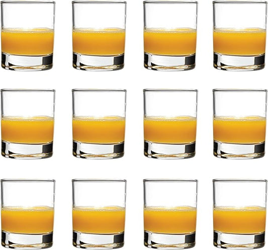 Vikko Juice Glasses 5.2 Ounce, Kids Tasting Glasses, Durable Heavy Base, Set of 12