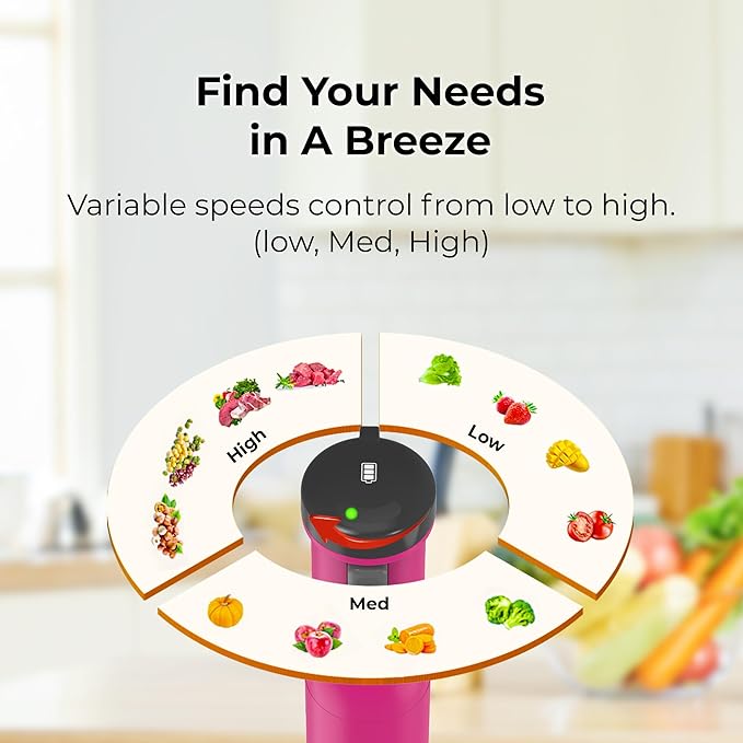 Rosewill 6-in-1 Multi-Speed Cordless Rechargeable Immersion Hand Blender, Heavy Duty Motor - Stick Blender, Beaker, Whisk, Chopper, Dual Beater, Milk Frother - For Smoothies, Baby Food, Soup (Rose)