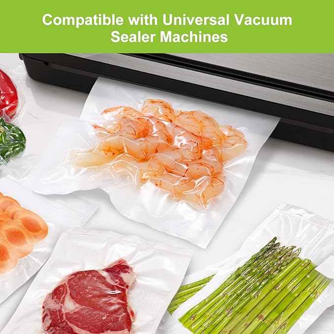 Bonsenkitchen Vacuum Sealer Bags, 11" x 20' Rolls 2 Pack for Food Storage Saver, Bpa Free, Heavy Duty, Commercial Grade Textured Food Roll, Customized Size Bag for Sous Vide Cooking, VB3207