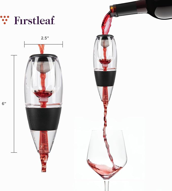 Wine Aerator for Instant Aeration with Sediment Filter, No-Drip, Enhances Flavor & Aroma Without a Decanter, Elegant Gift Ready Wine Accessory, Easy to Clean, Ideal for Red Wines