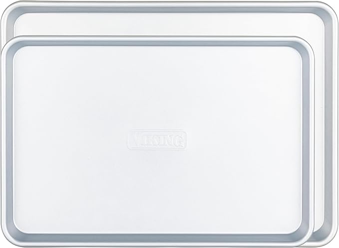 Viking 2-Piece Nonstick Baking Sheet Set, 15.5" & 17", Silver
