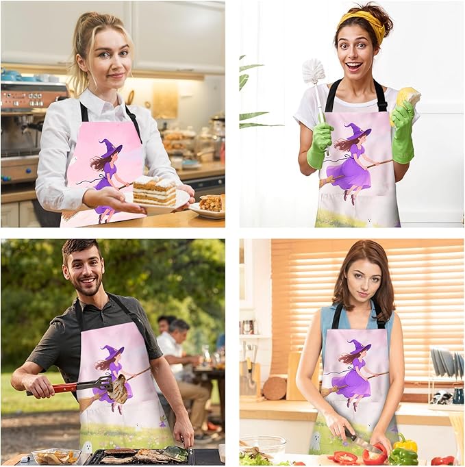 Halloween Apron Home Kitchen Cooking Baking Gardening for Women Men with Pockets waterproof 32x28 inch