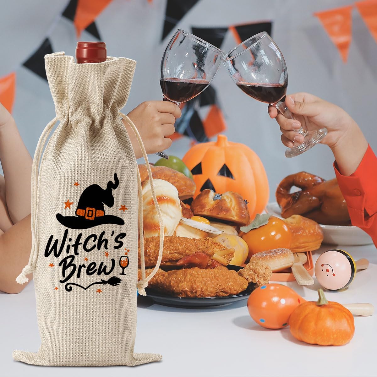 Funny Halloween Witch Decor Hocus Pocus Witchy Decor Witch Wine Bag Gifts Halloween Party Supplies Home Decorations Wine Accessories for Wine Lovers Women Men Friend