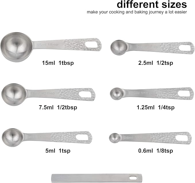 Smithcraft Measuring Cups and Spoons Set 14, 18/8 Stainless Steel Measuring Cups and spoons for Baking & Kitchen, Metal Metric&US 5 Measure Cups and 6 Spoon &Leveler&Measure Equivalents for Dry&Liquid
