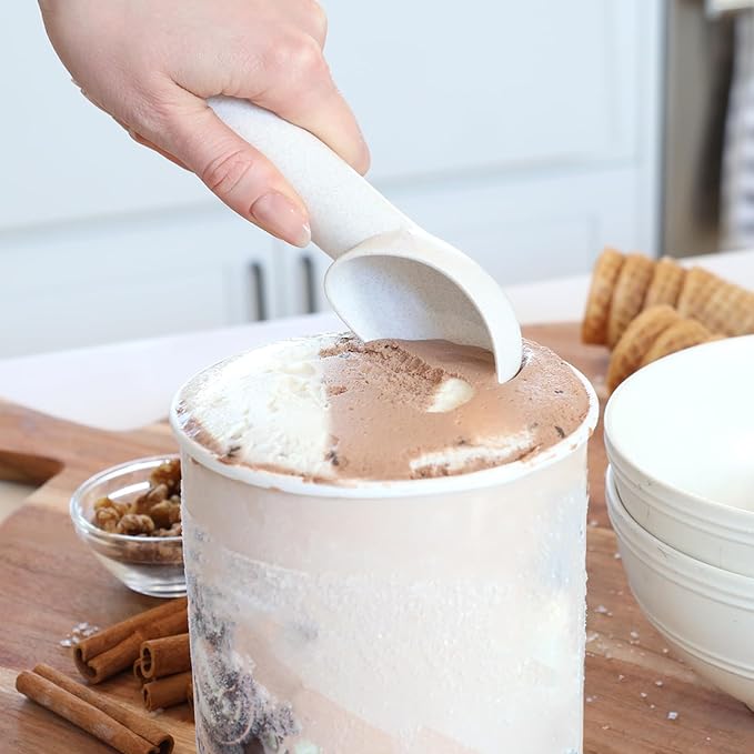 Beille 7pc Wheat Straw Complete Kitchen Utensils Set, Cream