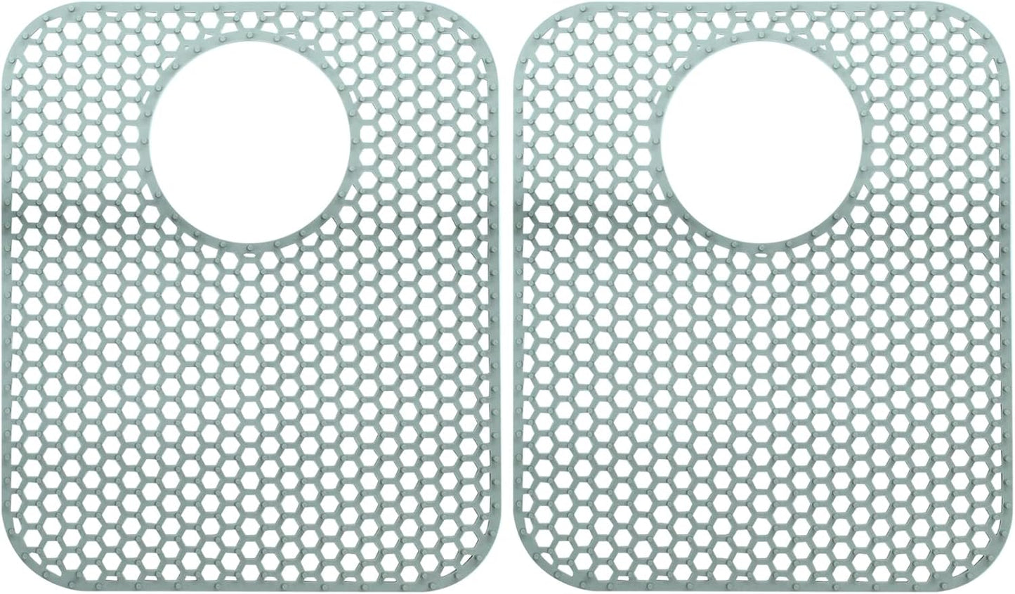 2 Pack Heat-Resistant Sink Mats, Rear Drain Non-Slip Kitchen Sink Protectors, Folding Farmhouse Mats, Large Silicone for Bottom of Kitchen Farmhouse