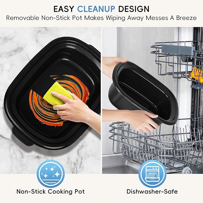 6.5 Quart Multi Cooker 11-in-1, Programmable Slow Cooker With Bake, Sauté, Roast, and Sous Vide functions, 1500W Timer & Temperature Control, Dishwasher Safe Lid & Nonstick Inner Pot