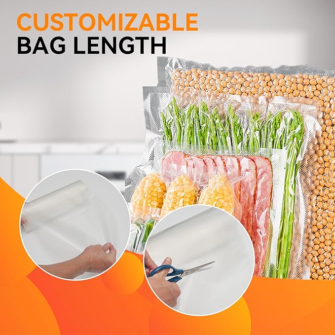 Wevac 6 Pack 11" x 16' and 8" x 16', Vacuum Sealer Bags Rolls for Food Saver, Weston, Commercial Grade, BPA Free, Heavy Duty, Great for vac storage, Meal Prep or Sous Vide