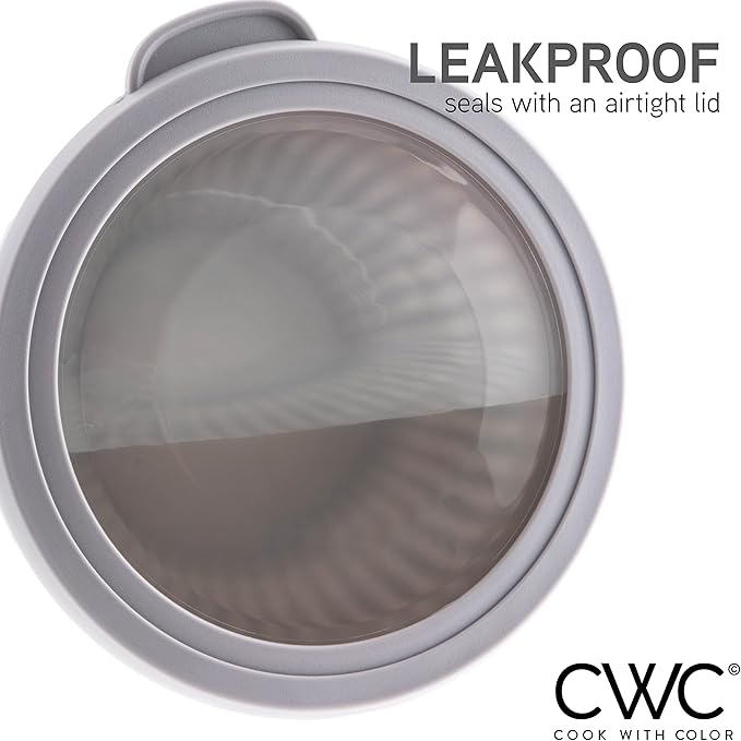 COOK WITH COLOR Prep Bowls with Lids- Wide and Deep Nesting Plastic Small Mixing Bowl Set with Lids, 12 Piece Set - Wide Bowls, Gray