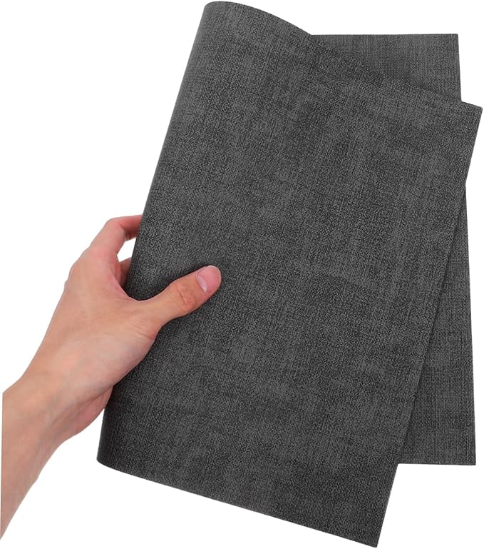 2pcs Reversible Faux Leather Placemats Heat Resistant Non-Slip Dining Table Mats with Spillproof Surface for Indoor Outdoor Use