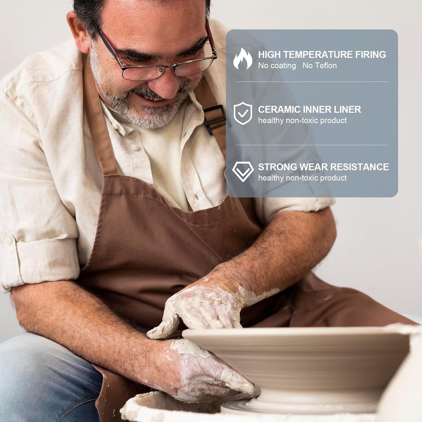 MAGNIFIQUE 5 Quart Programmable Slow Cooker with Auto Warm Setting, Glazed Ceramic Liner, Kitchen Small Appliance for Family Dinners, Blue