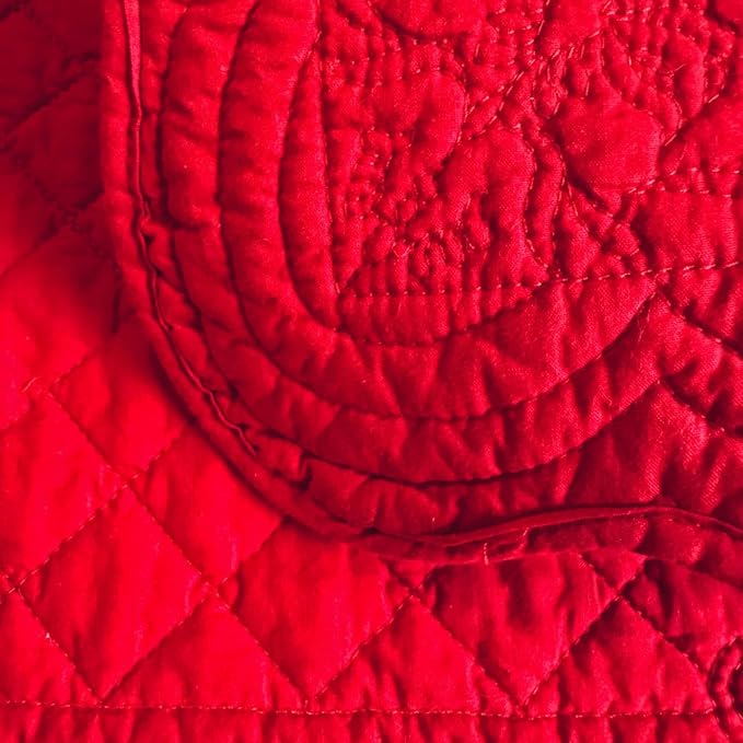 Christmas Placemats Set of 4 with Matching White Cotton Napkins – 4 Piece Table Mats & 4 Cloth Napkins – Quilted Table Linen Set for Everyday & Holiday Dining (4, Red)