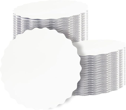 qiqee 11 Inch White Wave Cake Boards Round 15-Packs Circles Rounds Base Food-Grade Cardboard Wave Cake Plate（Thinner But Stronger）