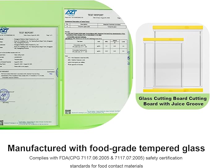 Tempered Glass Cutting Board Set for Kitchen Counter - Dishwasher Safe with Juice Grooves, Non-Slip Silicone Edges & Beveled Grip - 16"x12" & 12"x8" Serving Tray (Yellow)