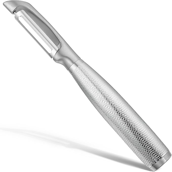 KULUNER I-Type Vegetable Peeler, Silver Chrome Finish, 304 Stainless Steel Blade, Ultra Sharp Potato Peeler for Apples, Carrots, Heavy Duty Kitchen Peeler