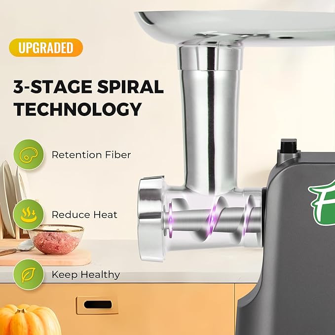 Meat Grinder Electric 9-In-1 Grinder 1700W For Meat with Attachments Sausage Maker, Kubbe Kit Stainless Steel Juicer, 3 Grinding Plates Meat Grinder for Home & Kitchen