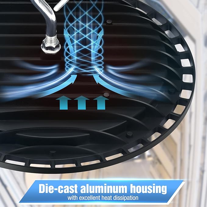 12 Pack 150W UFO LED High Bay Lights,IP66 Waterproof,120VAC,21000LM 5000K Daylight, 660W MH/HPS with Plug Commercial Bay Lighting for Barn,Gym,Factory,Warehouse,Shop,Workshop,Gym,Garage