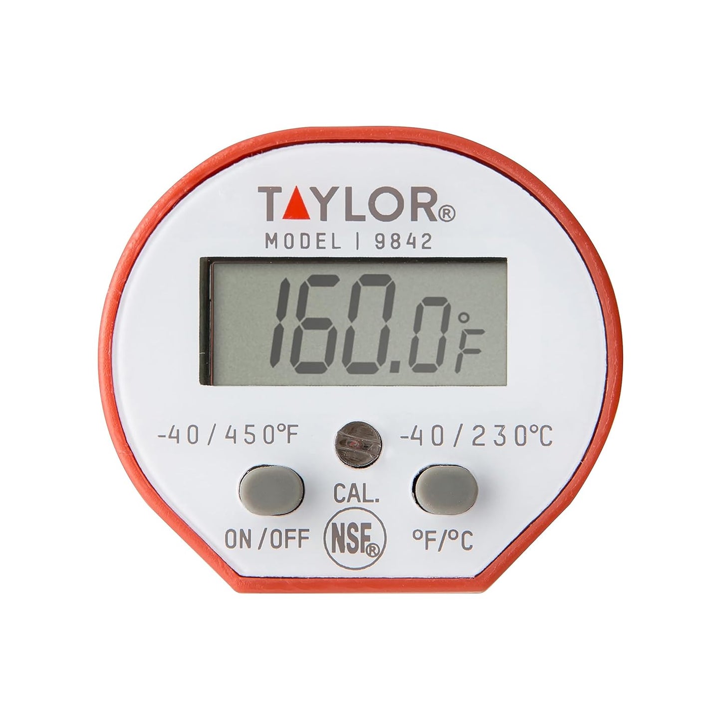 Taylor Waterproof Digital Instant Read Thermometer For Cooking, BBQ, Grilling, Baking, And Meat, Comes With Pocket Sleeve Clip, Red