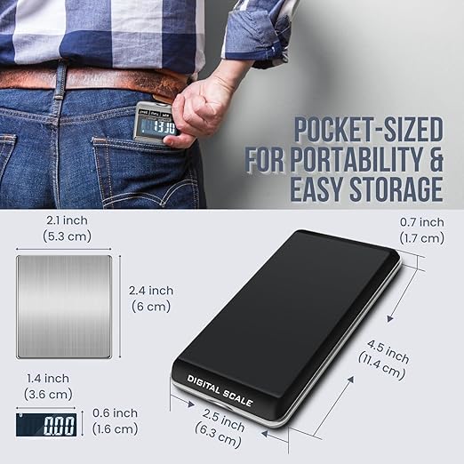 Flexzion Jewelry Small Digital Scale .01 Gram Accuracy - Portable Digital Jewelry Scale Gram & Ounces with 300g Weight Capacity - Micro Scale for Herbs, Gold, Coins with Multi-Unit Conversion