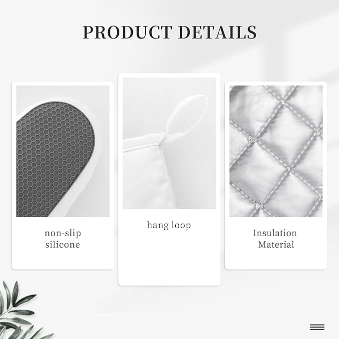 Tropical Floral Flower Leaves Butterfly Oven Mitts and Pot Holders Set of 4 Silicone Kitchen Mitten Gloves and Non-Slip Potholders Set Heat Resistant Oven Gloves Hot Holders for Kitchen