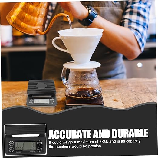 Multifunctional Kitchen Electronic Scale Precision Digital Coffee Timer Counter with Backlight LCD for Brewing and Baking