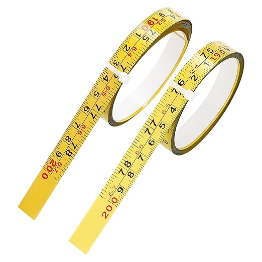 2Pcs Steel Self-Adhesive Measuring Tape, Imperial & Metric Tape Measure Sticker Ruler, Left To Right and Right To Left Stick on Tape Measure for Workbench, Woodworking, Saw & Drafting, 200cm / 78 Inch
