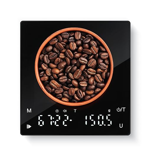 Mini Coffee Scale with Timer, 2kg Capacity, 0.1g Precision, Timemore Scale Rechargeable, Digital Espresso Scale with Tare Function, Black
