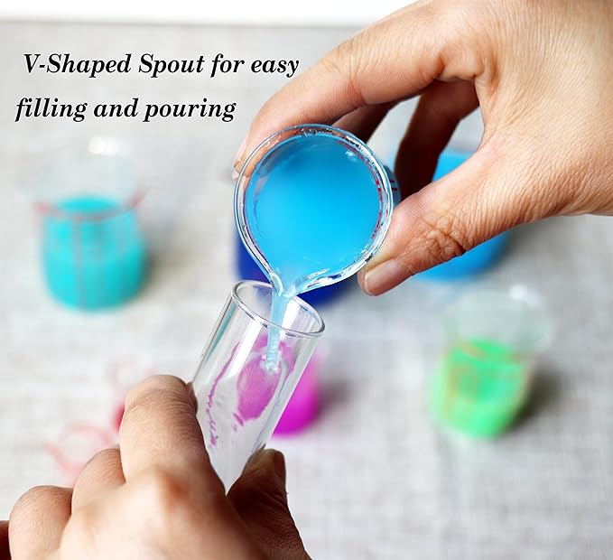 High Borosilicate Glass Measuring Cup-V-Shaped Spout，Glass Measuring Beaker for Kitchen or Restaurant, Easy to Read, 30 ML (1 Oz)-Pack of 2