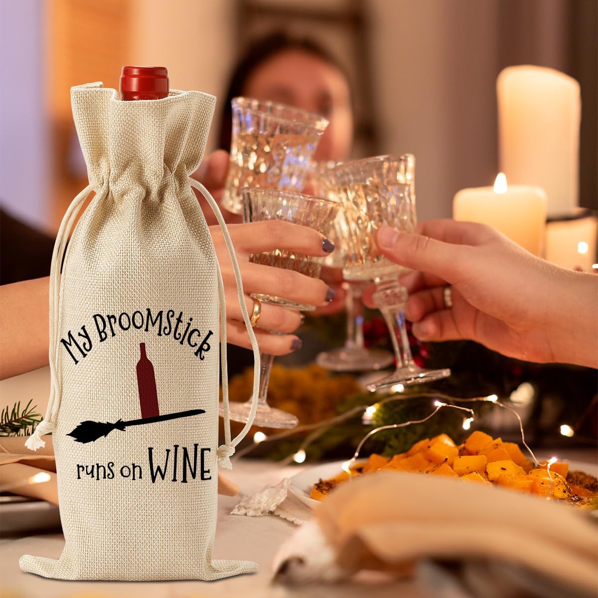 Halloween Table Decor Halloween Wine Bag Halloween Birthday Gifts Halloween Party Decorations Halloween Birthday Party Decorations for Women Men Her Friends Holiday Gift Bag