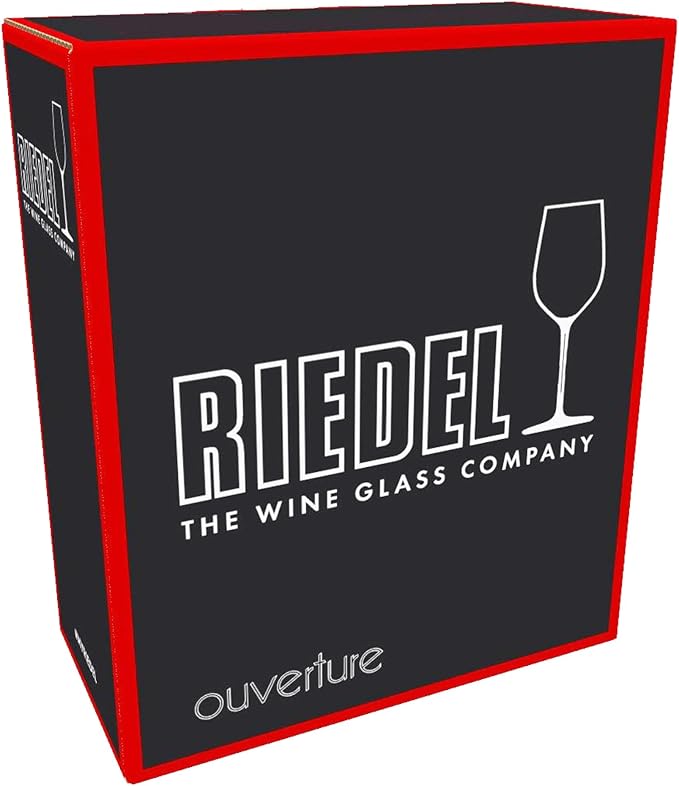 Riedel Personalized Ouverture Red Wine Glasses, Set of 2 Custom Engraved 12oz Crystal Wine Glasses for Cabernet, Merlot, Gift for Wine Lovers
