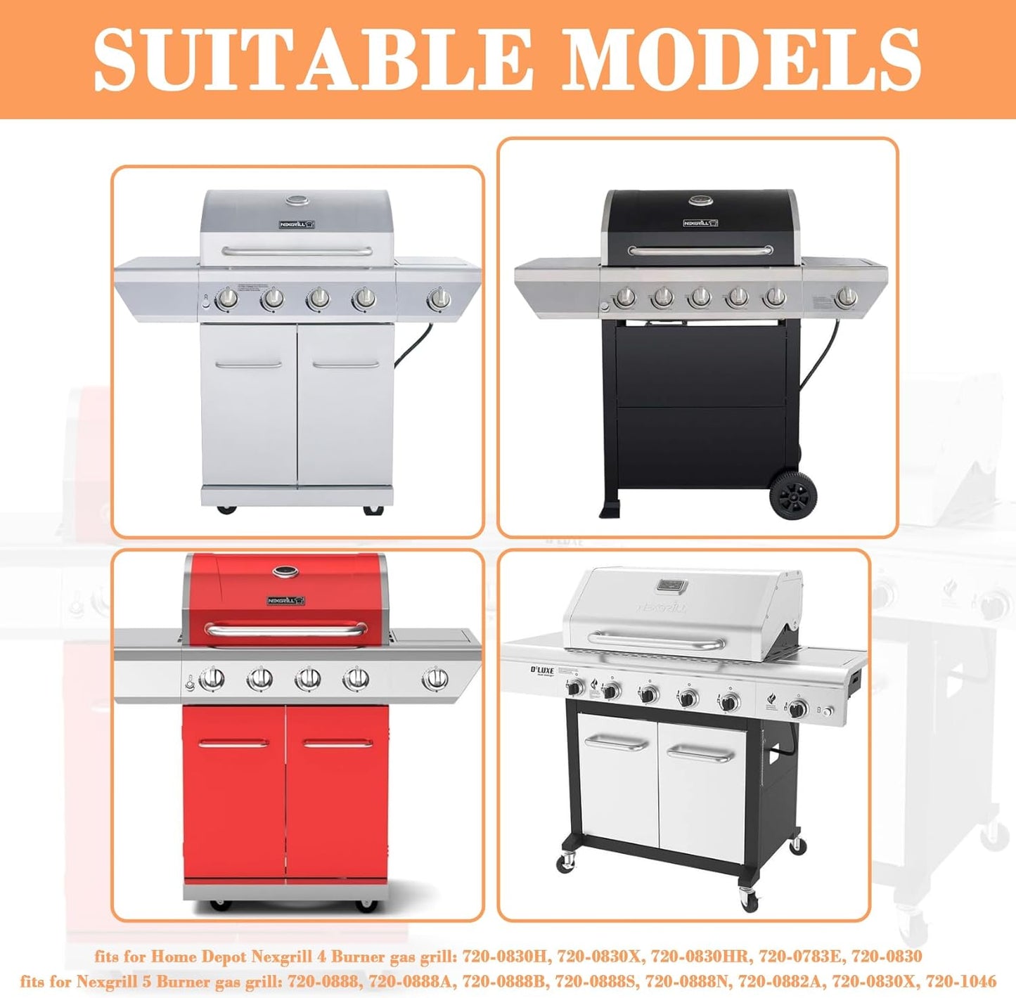 Full Size Griddle Inserts Replacement Parts for Nexgrill 4 Burner 720-0830H 720-0830 720-0830X Gas Grill, Flat Top Griddle with Handle for Nexgrill 5 Burner 720-0888N 720-0882S 720-0888 720-0882A