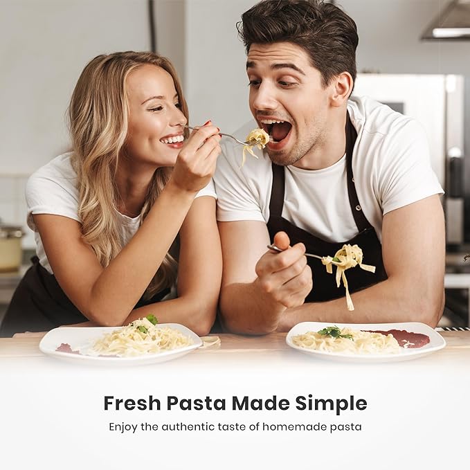 ISILER Pasta Maker, 9 Adjustable Thickness Settings 2 in 1 Pasta Machine with Rollers and Cutter, Noodle Maker for Dumpling Skin, Spaghetti, Fettuccini, Lasagna