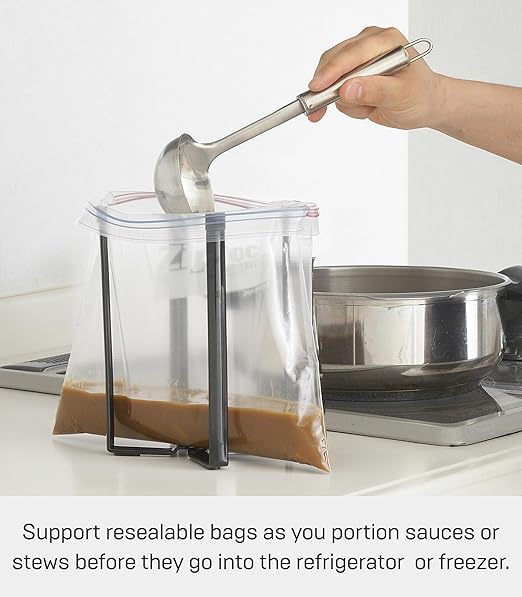 Yamazaki Home Tower Kitchen Multi Eco Stand - Multifunctional Compost Bag and Small Bottle Holder - Small - Steel