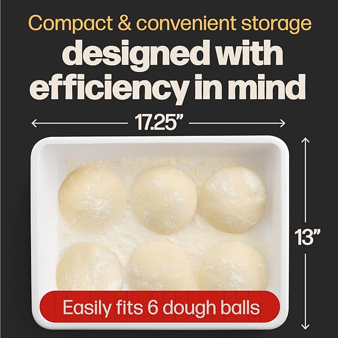 Hans Grill Pizza Dough Proofing Box - Pack of 2 Stackable BPA-Free Trays with Covers - Perfect as a Bread Proofing Box and Dough Container - Premium Quality Pizza Storage Container (2 Pack Large)