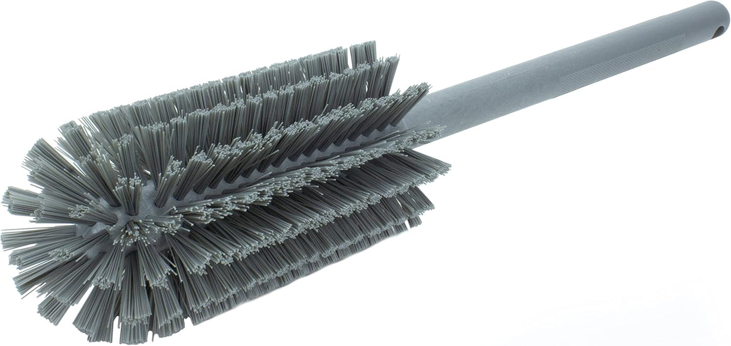 SPARTA Scrub Brush Bottle Brush, Dishwasher Safe Brush with Hanging Hole for Cleaning, Plastic, 16 Inches, Gray