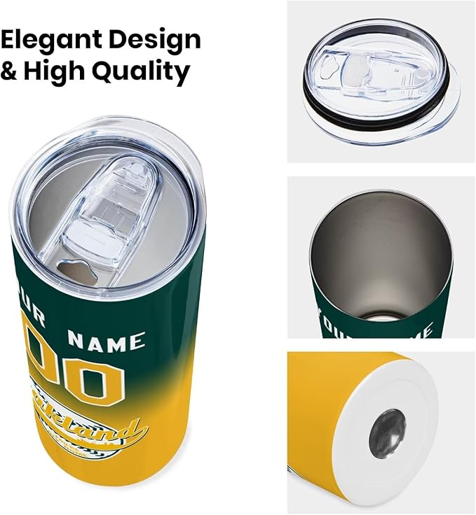 Custom Tumbler Stainless Steel Cup Personalized Baseball Vacuum Insulation Travel Mug Add Your Name Number Fans Gift for Baseball Fans