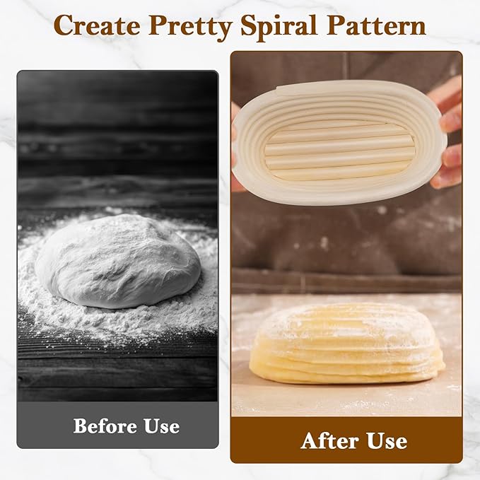 6 Inch Bread Banneton Proofing Basket Oval Mini Banneton Basket Set of 6, Small Sourdough Bakery Bowls with Liner Rattan Sourdough Baking Supplies for Home Bread Making and Baking