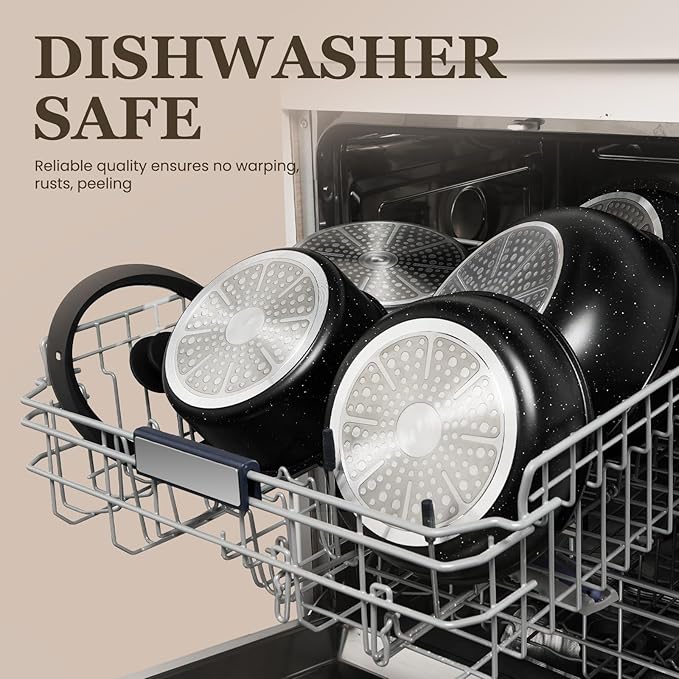 KIKCOIN Pots and Pans Set, 27 Pack Nonstick Cookware Set Detachable Handle, Induction RV Kitchen Cooking Set with Removable Handle, Frying Pans, Casserole - Dishwasher/Oven Safe, PFOA Free