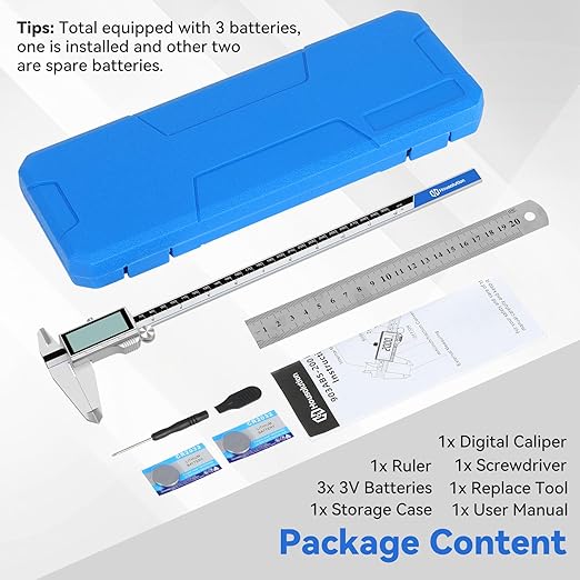 Housolution Digital Caliper, 12Inch Caliper Measuring Tool with Large LCD Screen, Inch/MM Switch, 4 Measuring Ways, Stainless Steel Micrometer Vernier Caliper with Splashproof Screen for Woodworkers