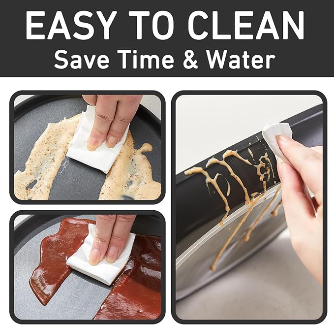 MsMk Crepe Pan with Spreader, 9 1/2 Inch Titanium and Ceramic Nonstick Flat Skillet Pancake Tawa Dosa Tortilla Pan, Induction Compatible, PFOA Free, Oven Safe to 700°F