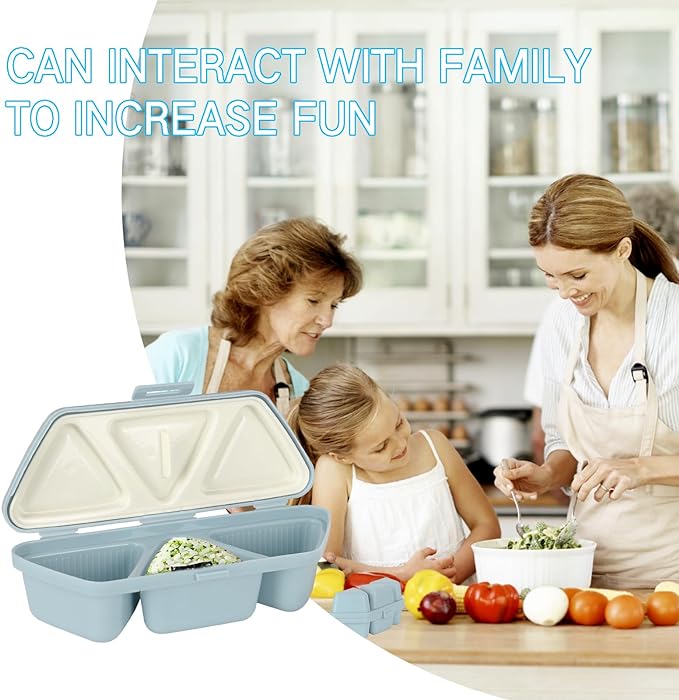 HIBILDER 6 in 1 Onigiri Mold Triangle Sushi Mold Once Quickly Make 6pcs Sushi - Multifunctional Rice Ball Mold for Making and Storing Sushi