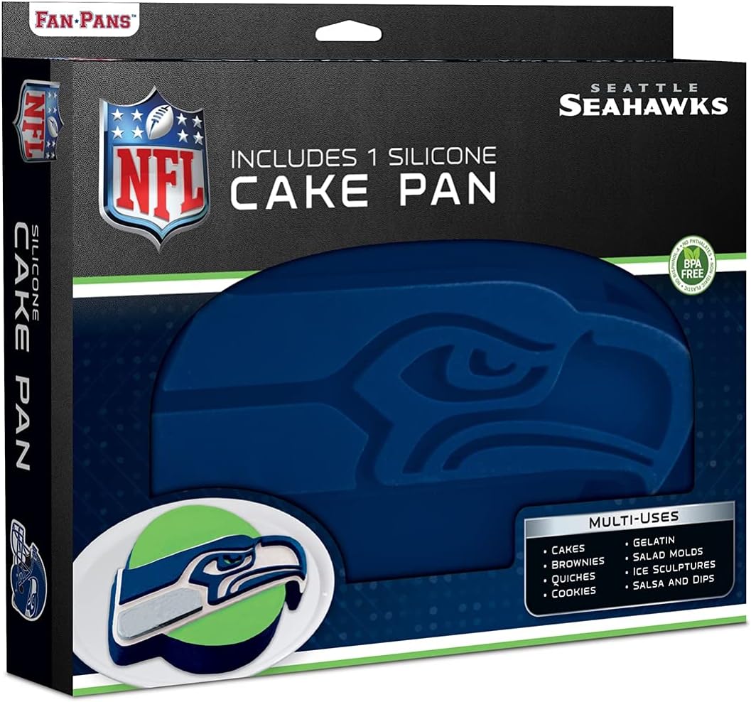 MasterPieces NFL Seattle Seahawks Cake Pan - Silicone, Non-Stick, Team Colors, Cake Decorations