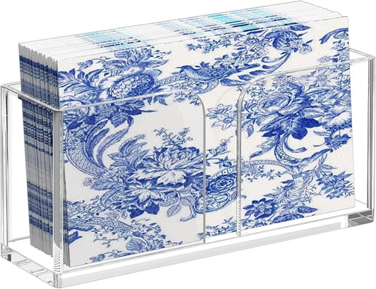 Napkin Holder, Clear Acrylic Guest Towel Holder, Vertical Rectangular Disposable Hand Towel Holder for Kitchen, Waterproof Guest Paper Towel Lucite Tray for Bathroom Home Hotel Office Restaurant Use