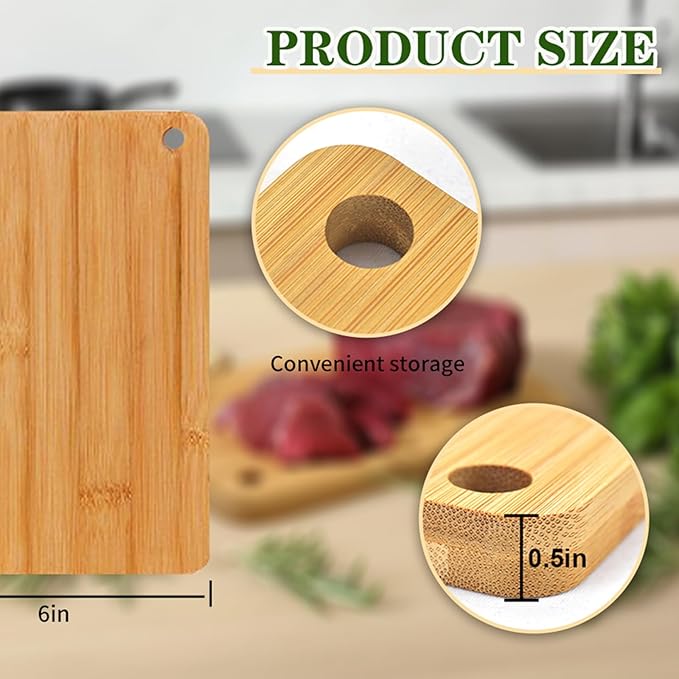 Bamboo Cutting Board Set Durable Wood Cutting Boards for Kitchen with Deep Juice Grooves Ideal Charcuterie Chopping for Meat, Vegetables and Fruits Ideas Kitchen GiftSet(Small Set of 2(M+M)