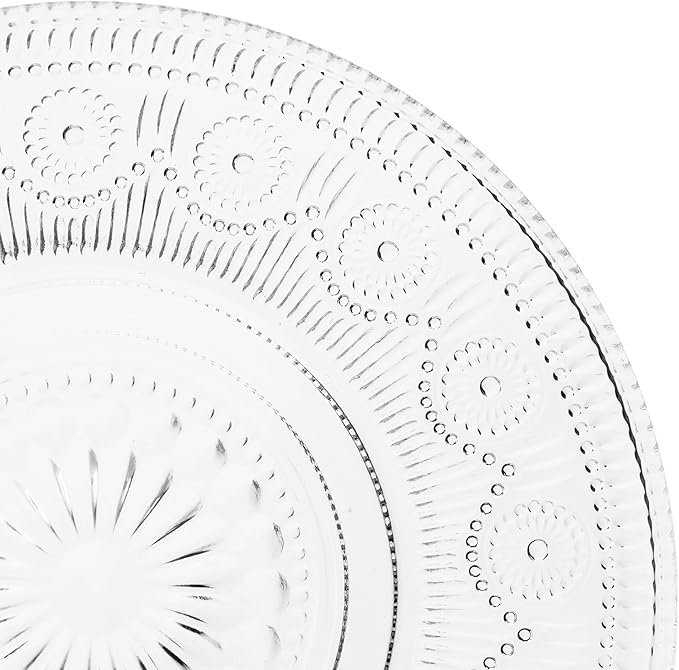 Glass Tea Cups and Saucers Set of 6 - Vintage Coffee Mugs -Teacups Set for Espresso Cappuccino Latte Tea - Dishwasher Microwave Safe (7OZ / 210ML)