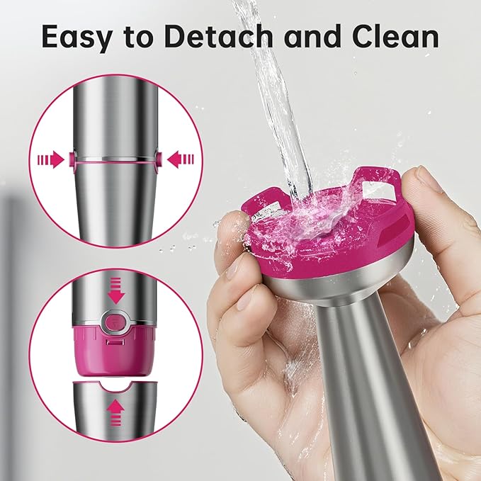 Immersion Blender Handheld Corded Hand Blenders Set 1100W, Trigger Variable Speed 5 in 1 Stick Emulsifier with Chopper, Whisk and Frother for Soup, Baby Food and Smoothies, Rose Red