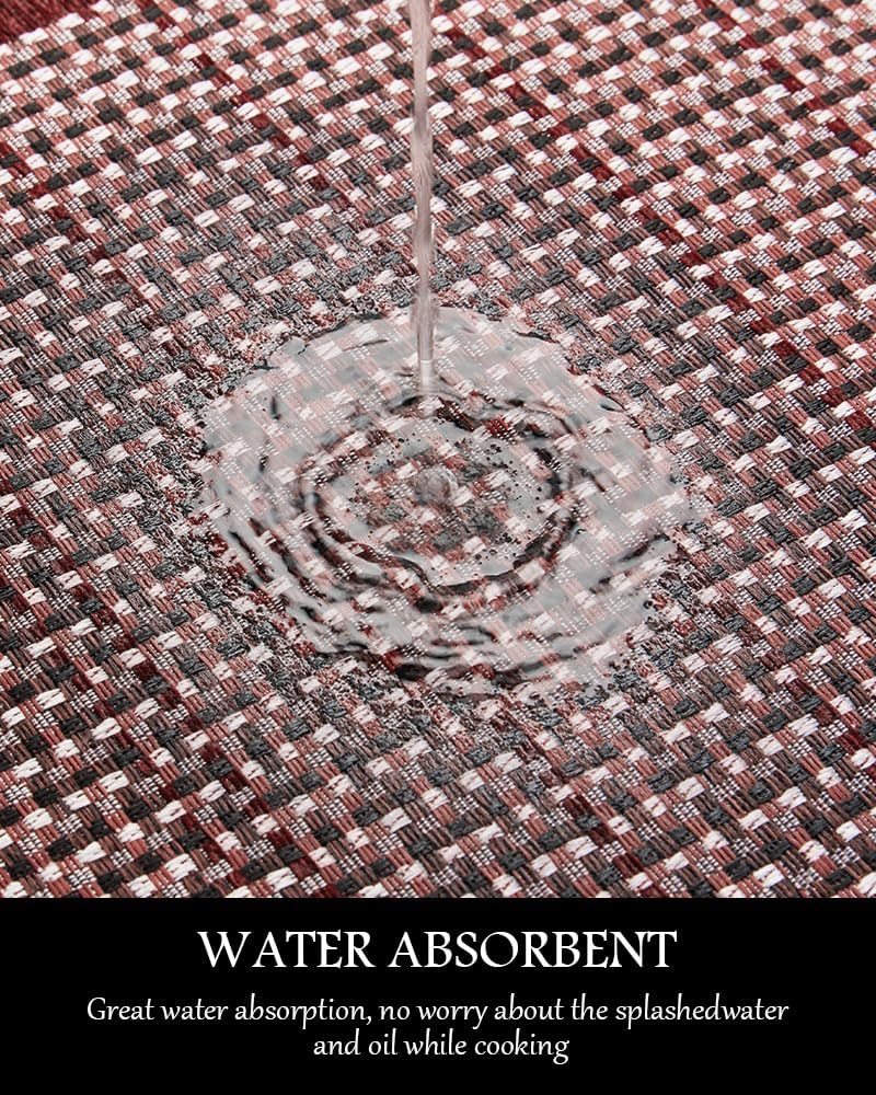 PADOOR Kitchen Mats for Floor, Non Slip Washable, Rubber Backed Christmas Runner Super Absorbent Long Xmas Floor Mat, 20'x70' Red